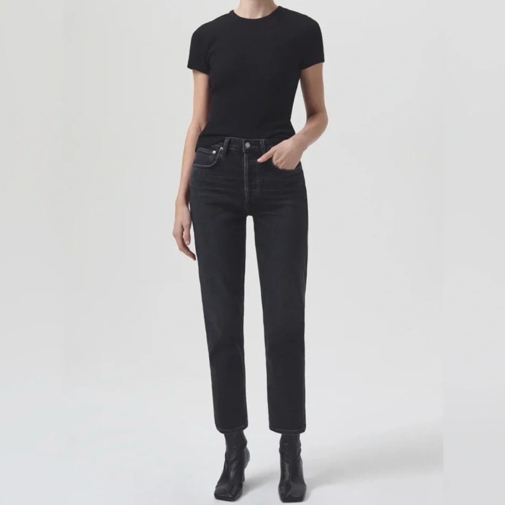 Agolde riley high rise straight leg jeans in panoramic